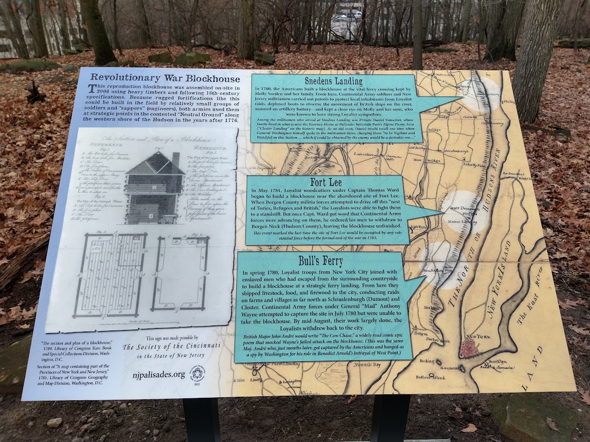 Blockhouse sign at Fort Lee