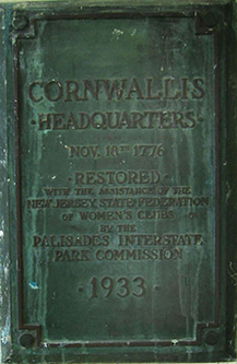 Cornwallis Headquarters plaque