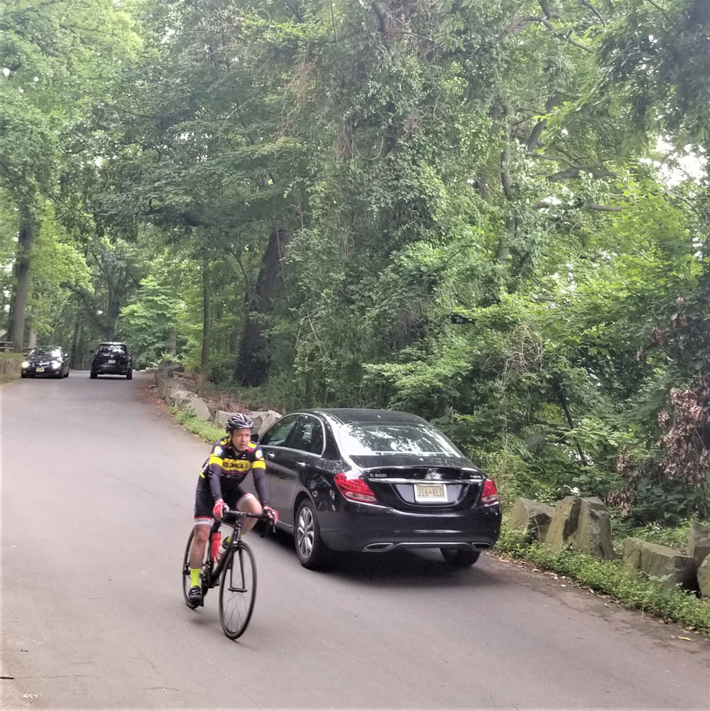 Cyclist on Henry Hudson Drive