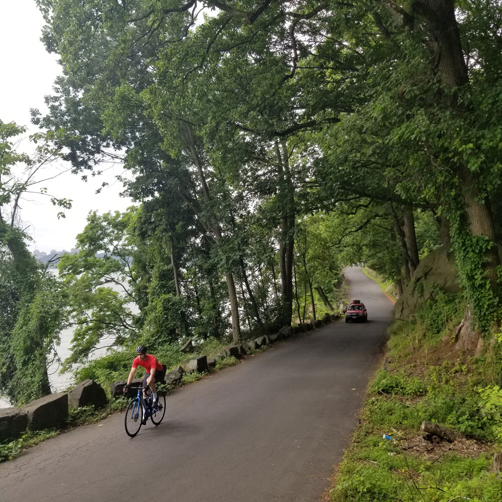 Cyclist on Henry Hudson Drive