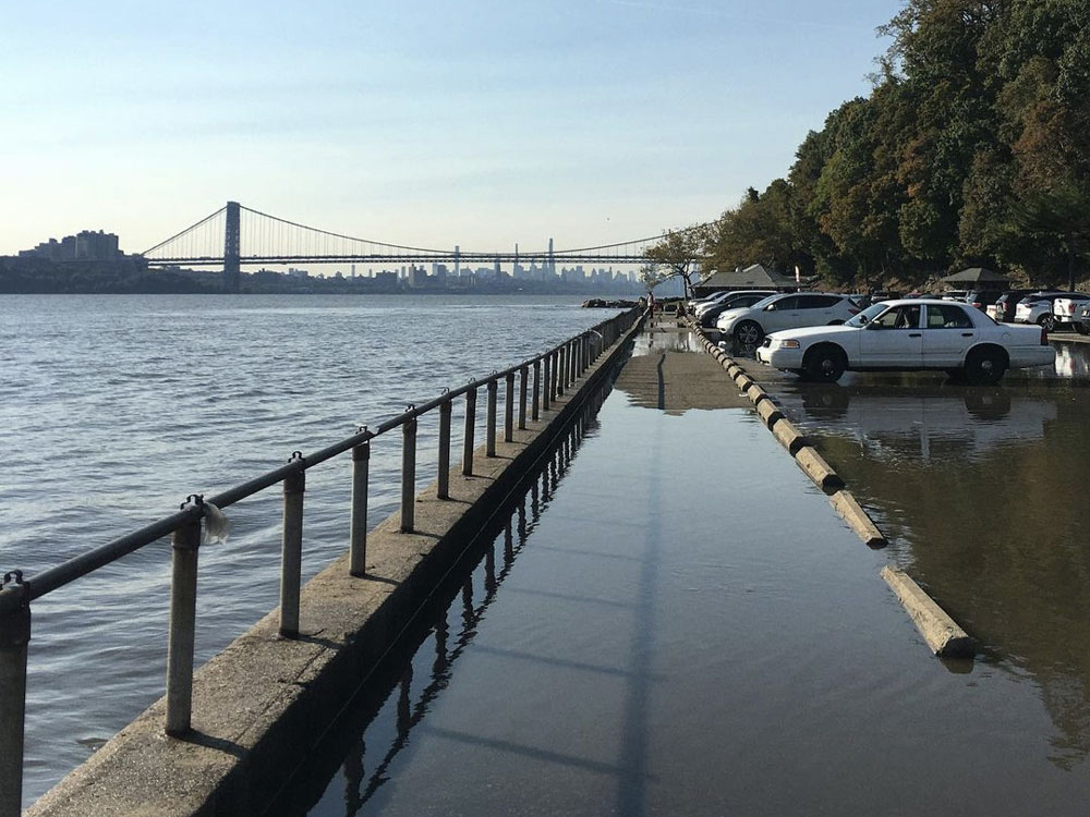 Englewood parking area during high tide looking south